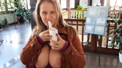 And another serving of special mineral water for boob growth. Heh. Kisses