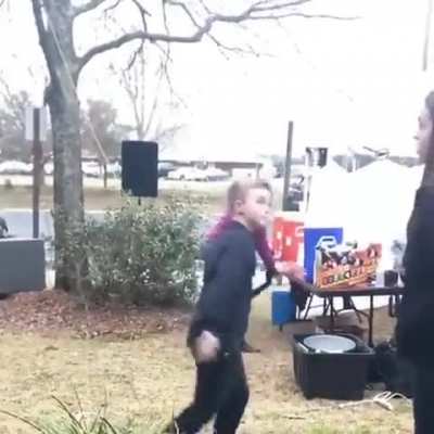 Boy tries to impress girl
