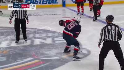 4 Nations: A fight immediately breaks out between Team USA and Team Canada