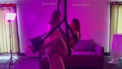 She brought the sex swing and I brought the strap-on, we came prepared