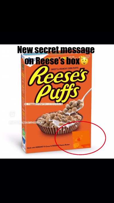 Unseen Reese&rsquo;s puffs secret message