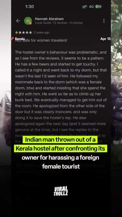 Haryanvi guy evicted from Kerala hostel for confronting its owner over sexual harassment of a woman. Share this to spread awareness against that repeat offender.