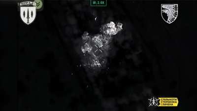 Ukrainian "Signum" Unit of the 93rd Mechanized Brigade eliminated a Russian soldier with a FPV Kamikaze drone at night