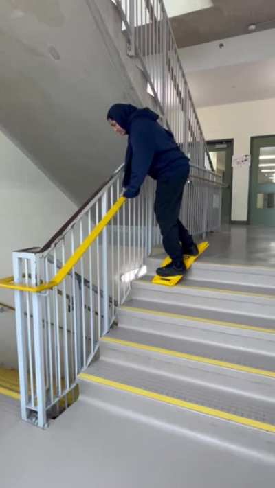 Stair riding- Slip sign edition