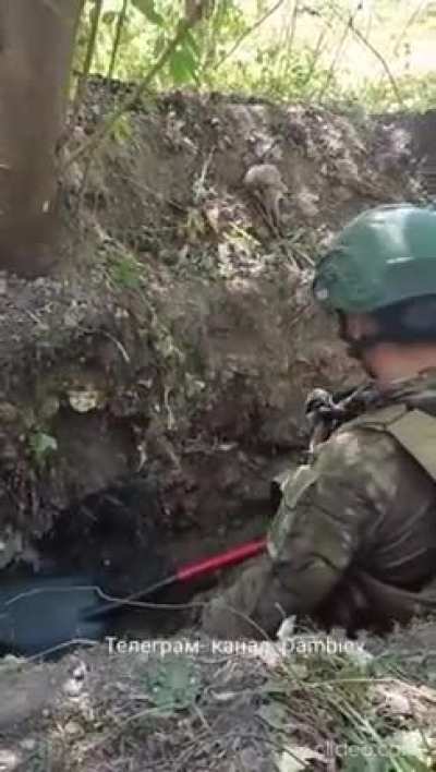Polish volunteer tired of digging trenches asked to be buried alive, I though about translating it but it would be mostly a different variations of "fuck"