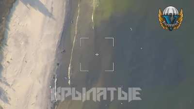 GUR amphibious raid on the Kinburn Spit. Drone view, MEDEVAC comes under fire.