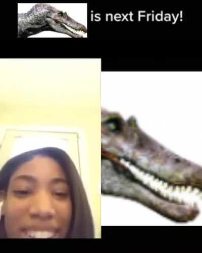 Can you believe it? I can&rsquo;t but there&rsquo;s a Spinosaurus outside my window rn oh go-
