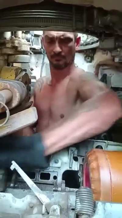 Reloading mechanism of a T-64 tank.