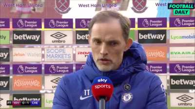 AdzBoogie: Tuchel - "[West Ham] reminded me of Atletico. Very tough to play. You can win the ball possession but to hurt them is hard, you have to earn your chances."