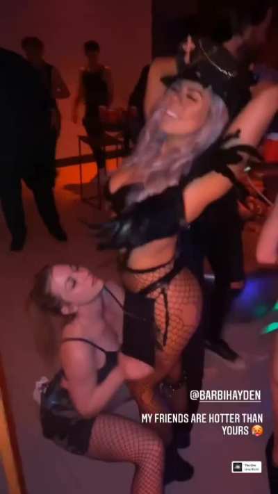 Barbi Hayden being felt up by her friend