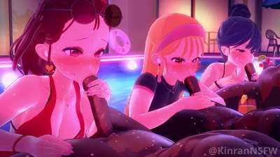 Akane, Ruby &amp;amp; Kana's Deepthroat Training (@KinranNSFW) [Oshi No Ko]