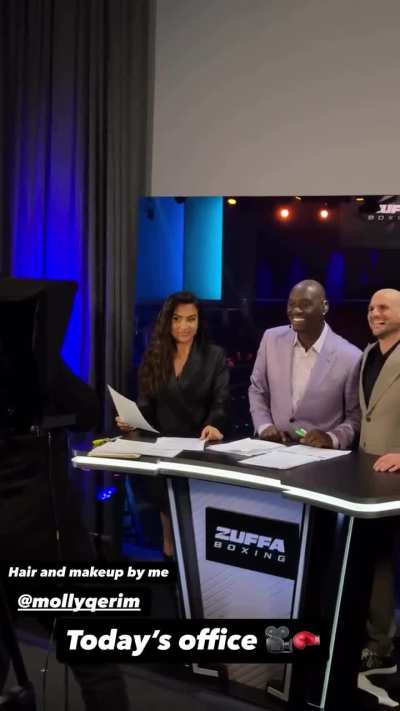 On the set for Zuffa Boxing | Instagram story | January 23, 2026