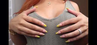 Caressing herself