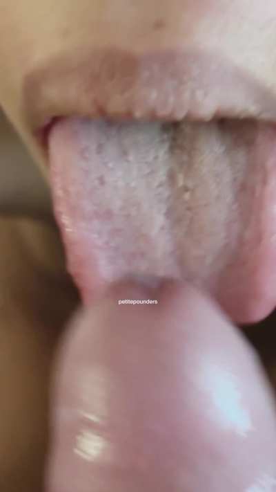 She loves making a mess on her tongue