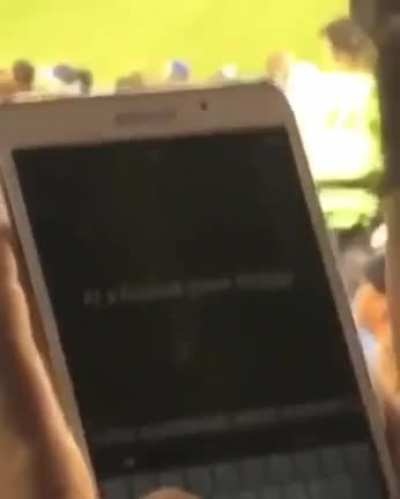 "At a football game"
