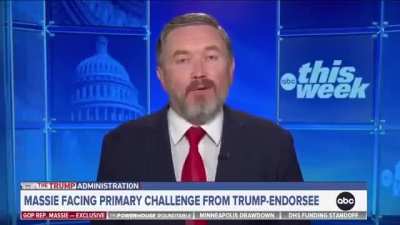 Massie on ABC just now: &ldquo;Donald Trump told us that even though he had dinner with these people in NYC and West Palm Beach, that he would be transparent. But he&rsquo;s not. He&rsquo;s still in with the Epstein class. This is the Epstein administration.&rdquo;