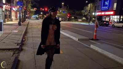 Totally caught taking my panties off by these guys leaving a bar!