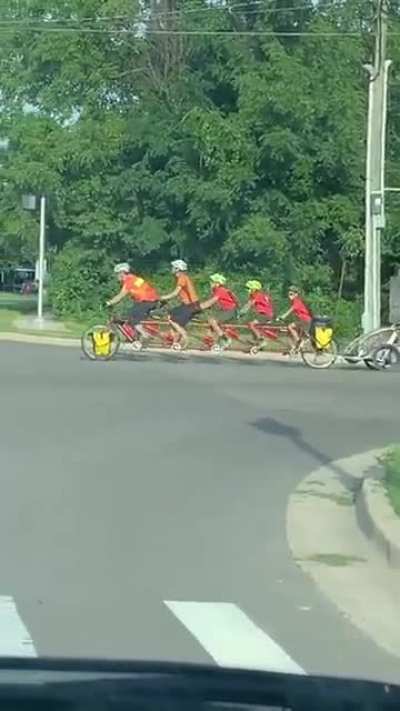 "We need a 3 ton SUV because we have a family with kids!". Meanwhile this absolute unit of a bike: