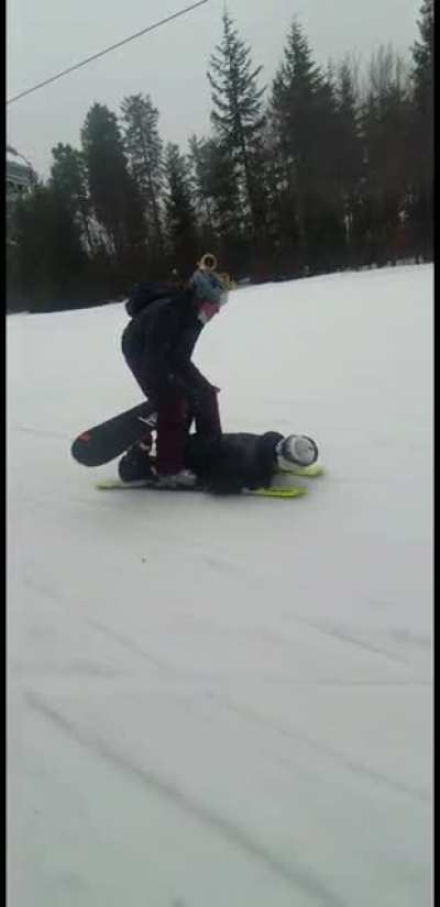 My brother and friend doing a dumb challenge