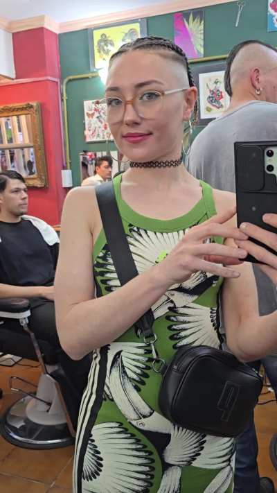 Freshly cut hair and braids