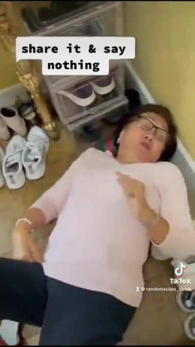 She fell...