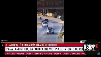 La fiscalia de Quilmes concluyo que la policia que atropello a un ladron en el acceso sudeste (Bernal) fue victima de un robo y actuo en legitima defensa. "No va a pasar ni un dia presa." afirma el periodista.