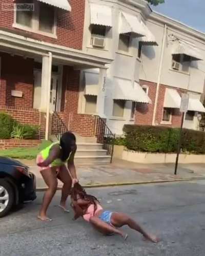 Swung her braids around like a wrestler