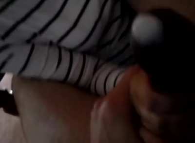 Dude in panties get handjob and cums through them