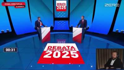 The candidate for president of Poland doing coke live.