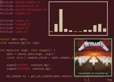 [OC] Audio visualizer that pulses the background of your terminal.