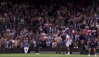 Novak Djokovic not happy with the crowd at Wimbledon after his win today. 