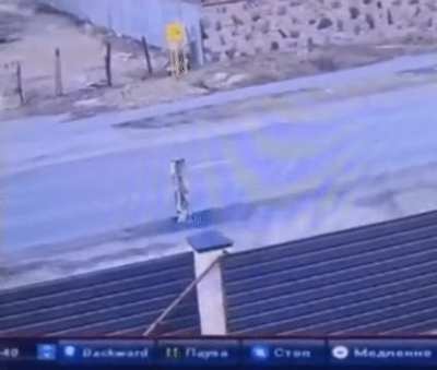 Moment rocket hits the ground in a street in Kiev city but doesn&rsquo;t explode