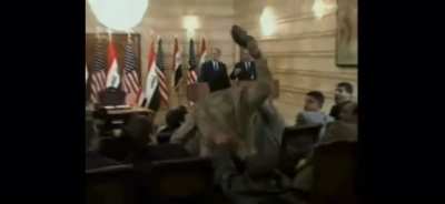 12 years ago today, an Iraqi journalist removed both his shoes and tossed them at George W Bush.