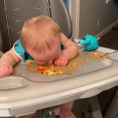 Wife &ldquo;where did he learn this?!?&rdquo; Me working from home the last year &ldquo;...&rdquo;. (His high chair straps were in the washer and we were watching him close and he couldn&rsquo;t fall o it)
