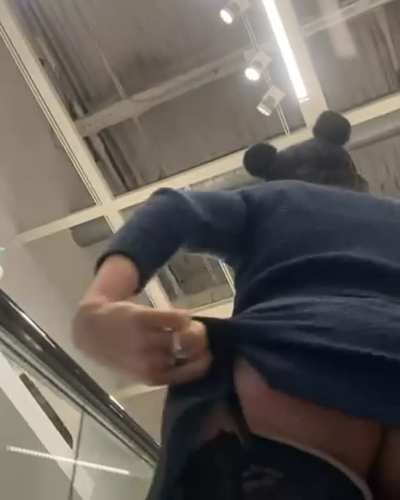 Going up an escalator with no panties 😉