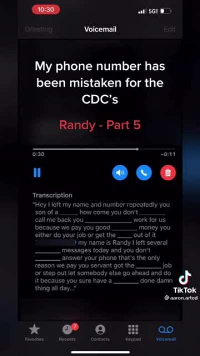 Randy thinks he&rsquo;s leaving a VM for CDC