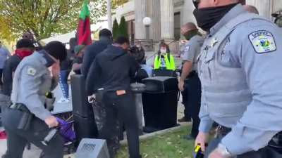 blm at early voting booth