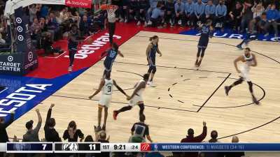 [Highlight] Ant Edwards rises up over Jaren Jackson Jr for the slam