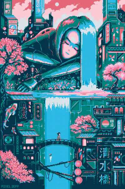 Waterfall - Pixel Jeff