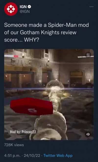 Do you agree with Spider-Man&rsquo;s &lsquo;Gotham Knights 5/10 -IGN&rsquo; rule?