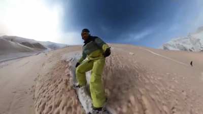Sahara's sand flew and settled on the snowy French Pyr&eacute;n&eacute;es Mountains.