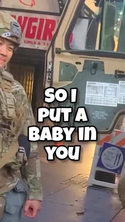 National guard earraped by protester in California
