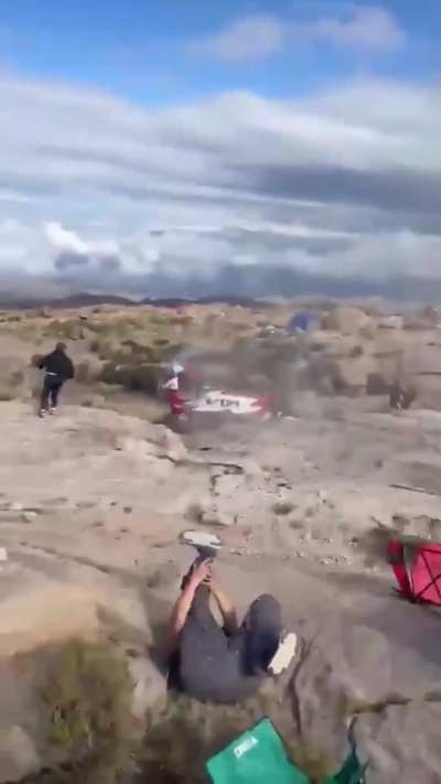 [LFO] Rally car flips into crowded spectator area, killing one, injuring multiple.