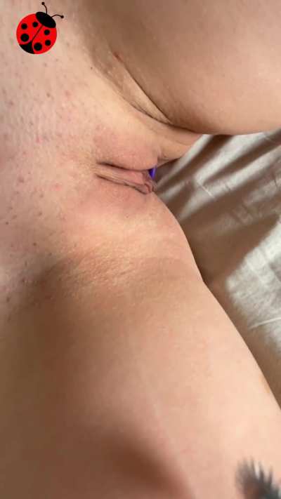 Sharp wheel tracing my swollen clit and soft folds... too sensitive to handle. Should it go slower or faster