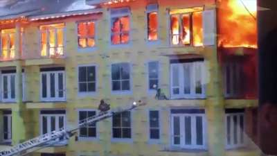 The way &ldquo;No time for caution&rdquo; Syncs up with this person escaping a burning building with only seconds to spare