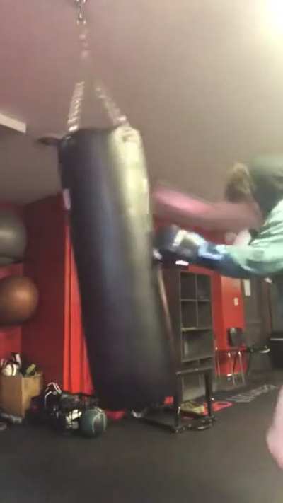 Hi I have cerebral palsy here&rsquo;s me doing bag work any advice is welcome.