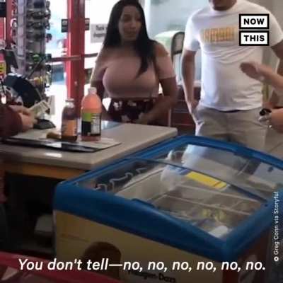 Pear-shaped racist gets what's coming to her...