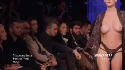 Alejandra Guilmant showing off her big bouncy boobs on the runway
