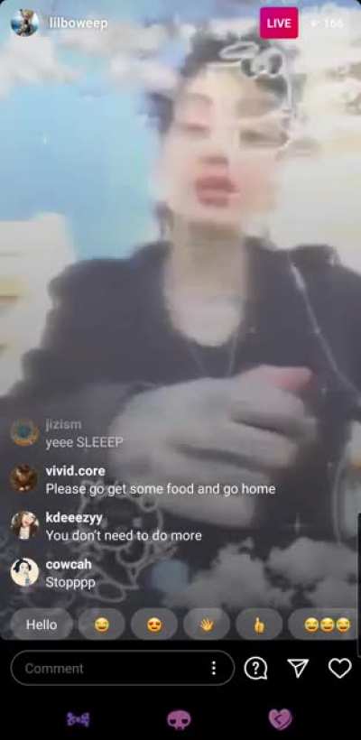 She said she's just sleepy../-: but she was doing whip its &amp;amp; nodding out way too much..just incase you missed the live but send her your best regards