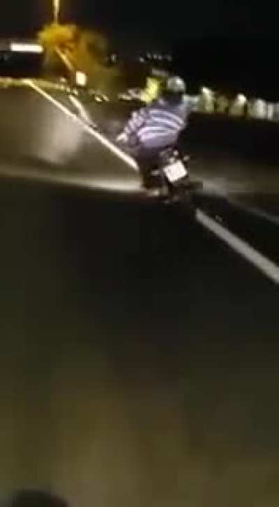 motorbiker smoked.